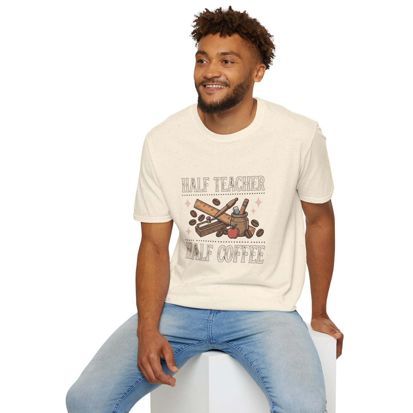 Half Teacher Half Coffee T-Shirt — Funny Teacher Coffee Shirt