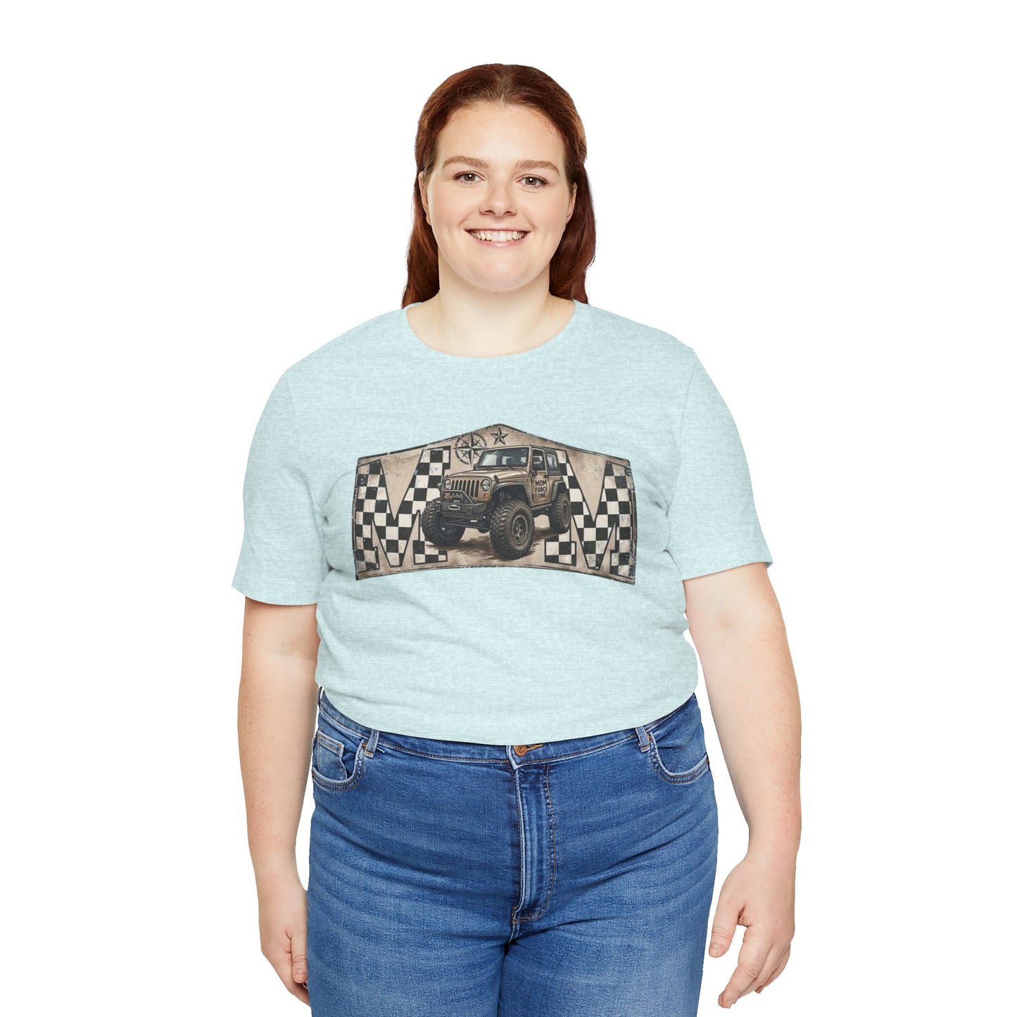 Off‑Road Vintage Jeep Tee — Racing Flag Adventure Shirt