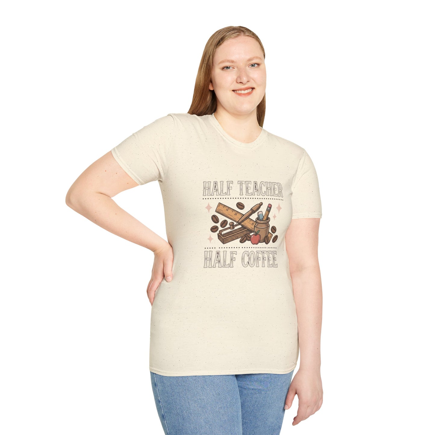 Half Teacher Half Coffee T-Shirt — Funny Teacher Coffee Shirt