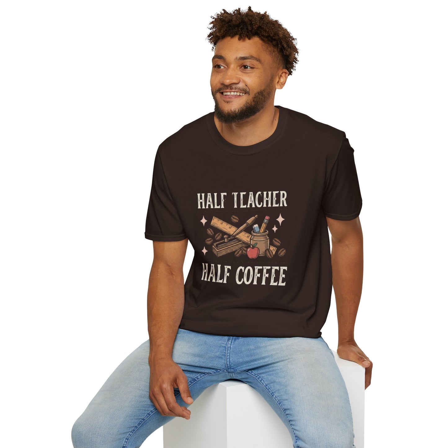 Half Teacher Half Coffee T-Shirt — Funny Teacher Coffee Shirt
