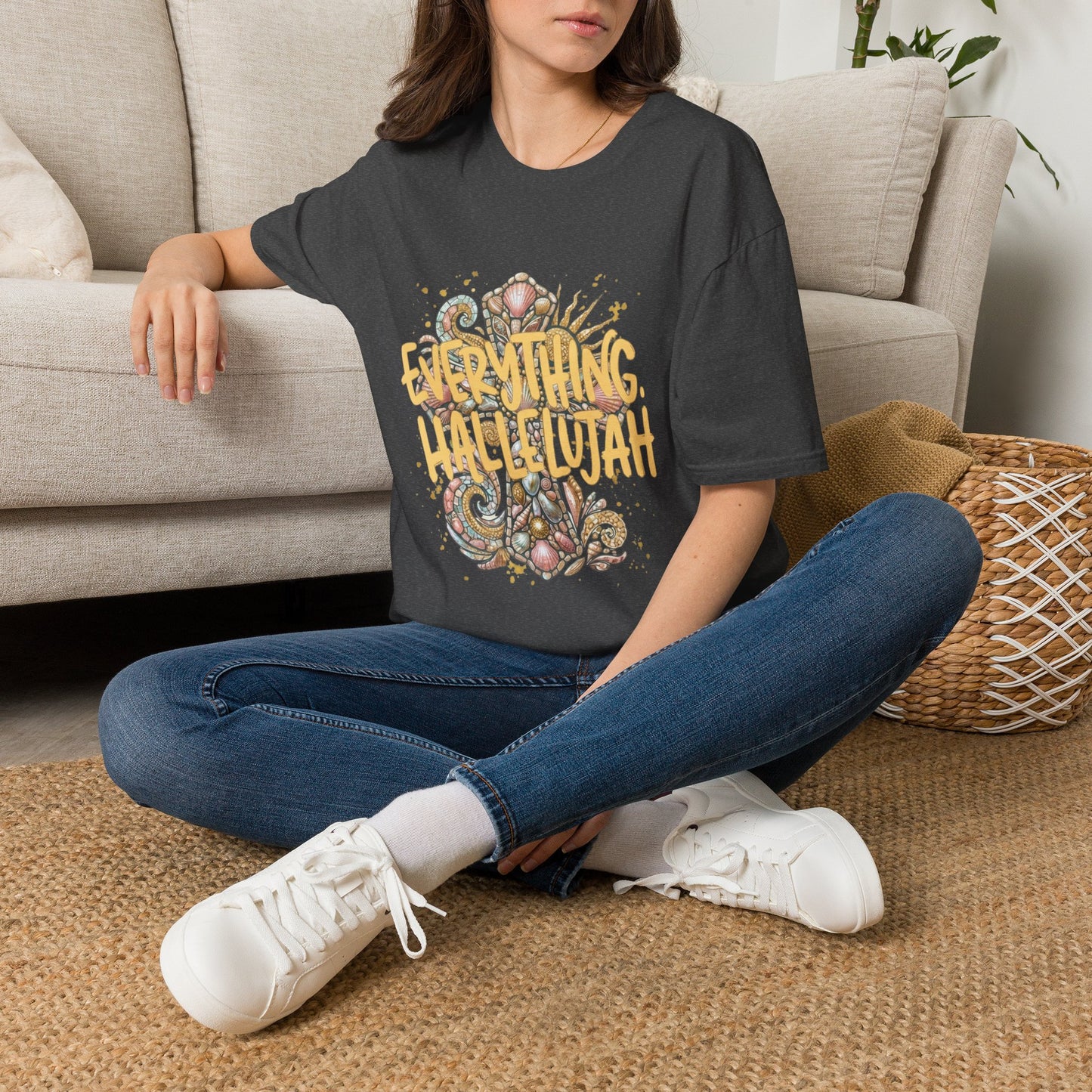 Everything Hallelujah T-Shirt — Floral Gospel Faith Tee