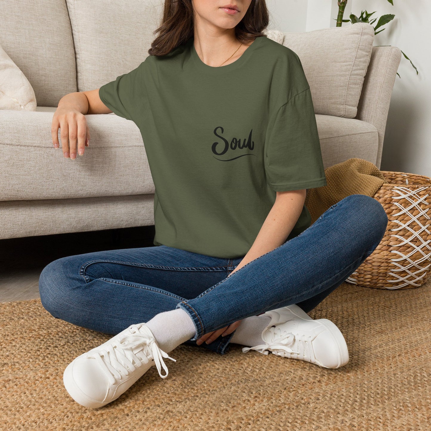 Soul Script T-Shirt — Minimal Inspirational Pocket Tee