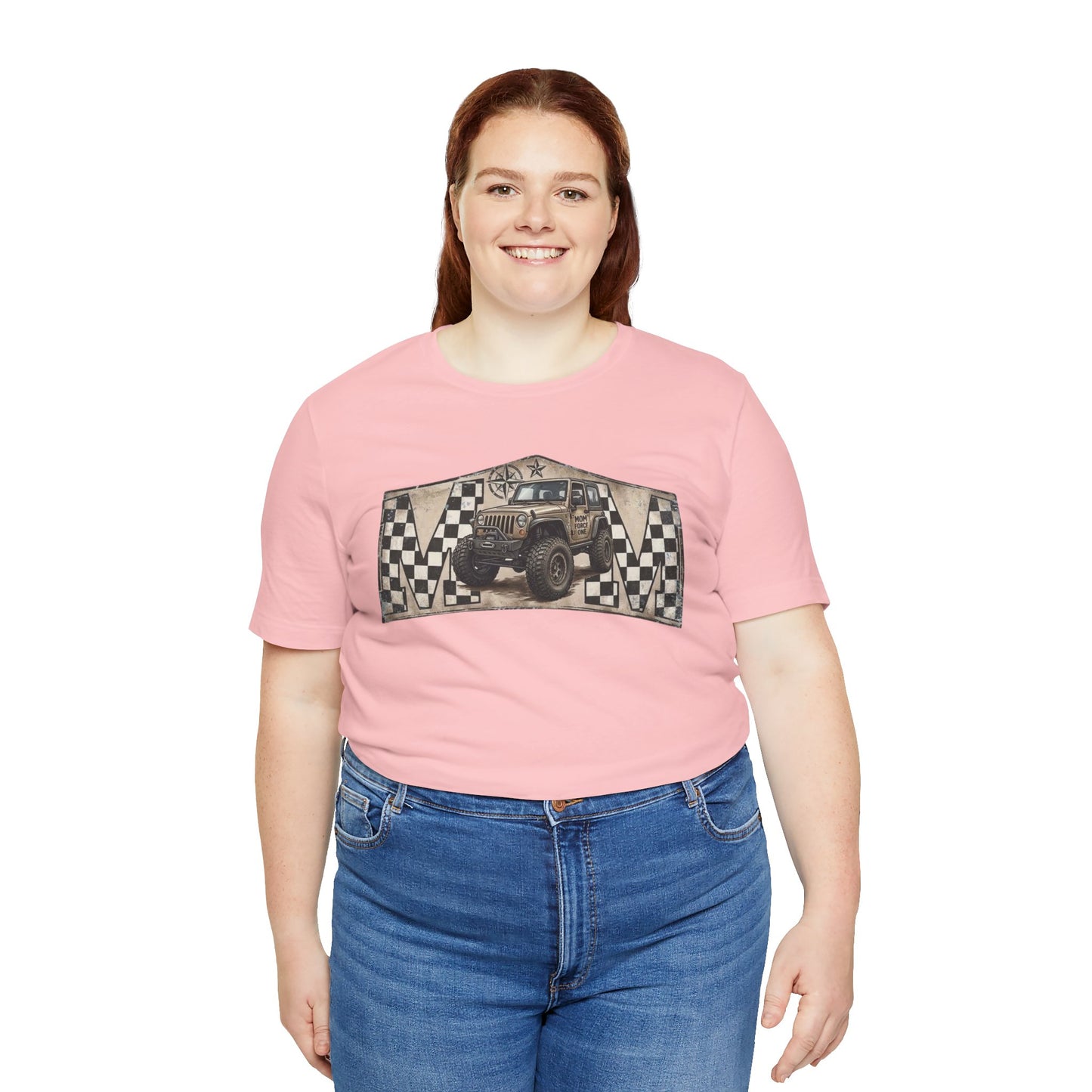 Off‑Road Vintage Jeep Tee — Racing Flag Adventure Shirt