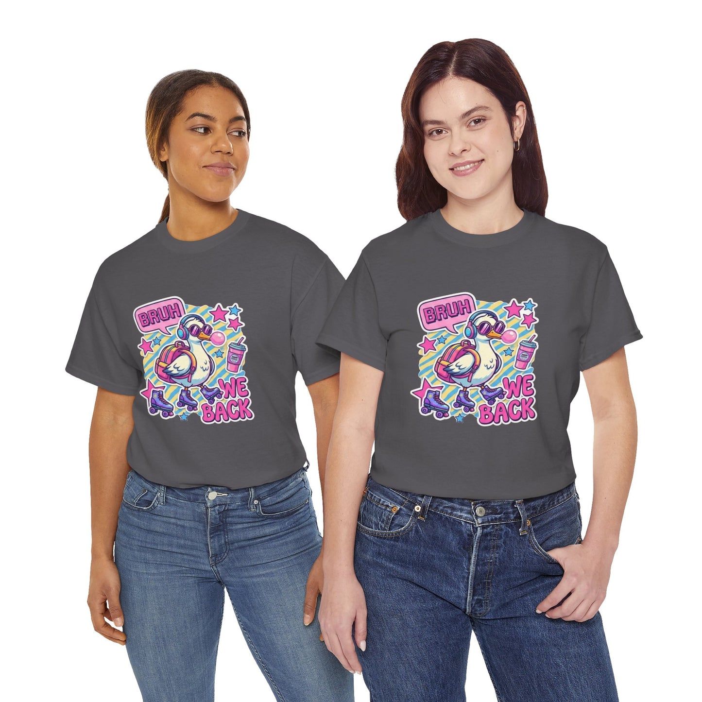 T-Shirt — Cute 'Bruh We Back' Cartoon Parrot Graphic Tee