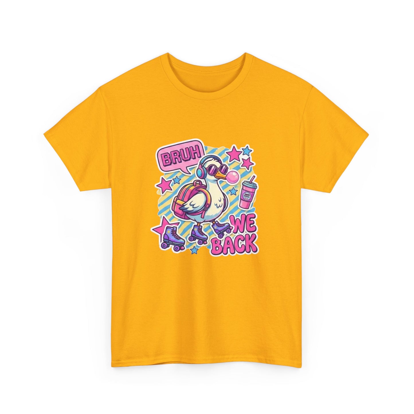 T-Shirt — Cute 'Bruh We Back' Cartoon Parrot Graphic Tee