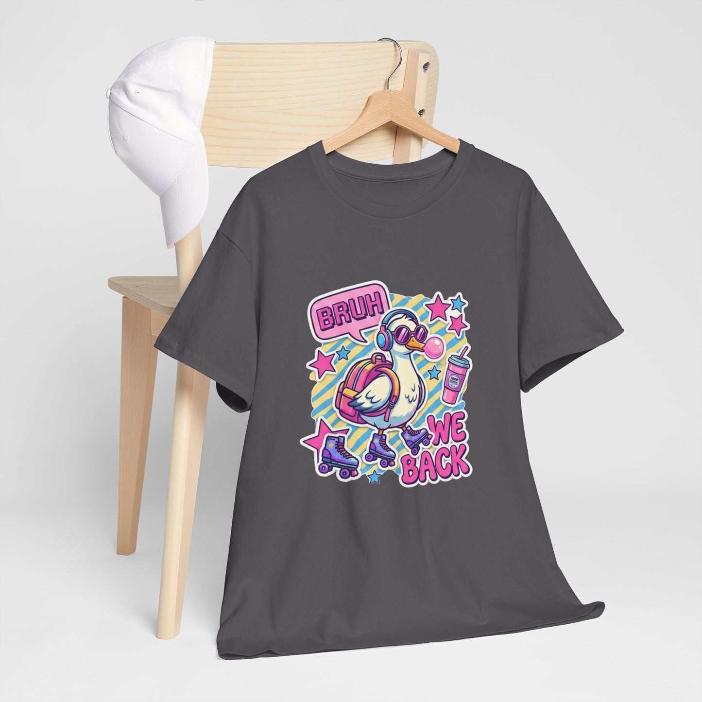 T-Shirt — Cute 'Bruh We Back' Cartoon Parrot Graphic Tee