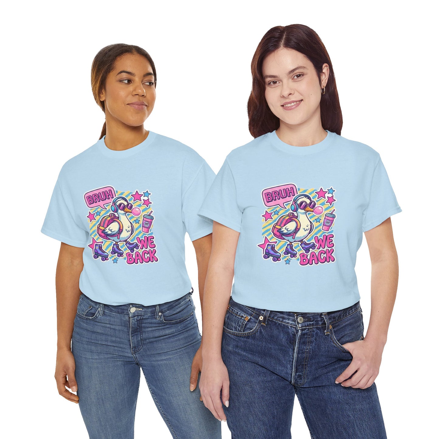T-Shirt — Cute 'Bruh We Back' Cartoon Parrot Graphic Tee