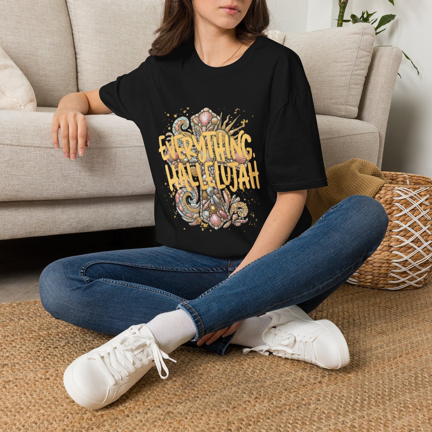 Everything Hallelujah T-Shirt — Floral Gospel Faith Tee