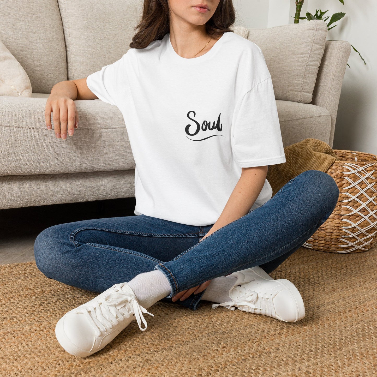 Soul Script T-Shirt — Minimal Inspirational Pocket Tee