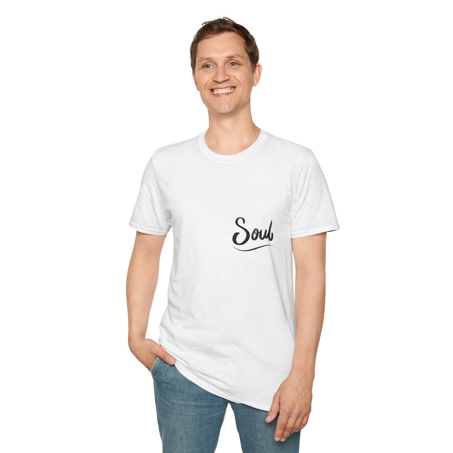 Soul Script T-Shirt — Minimal Inspirational Pocket Tee