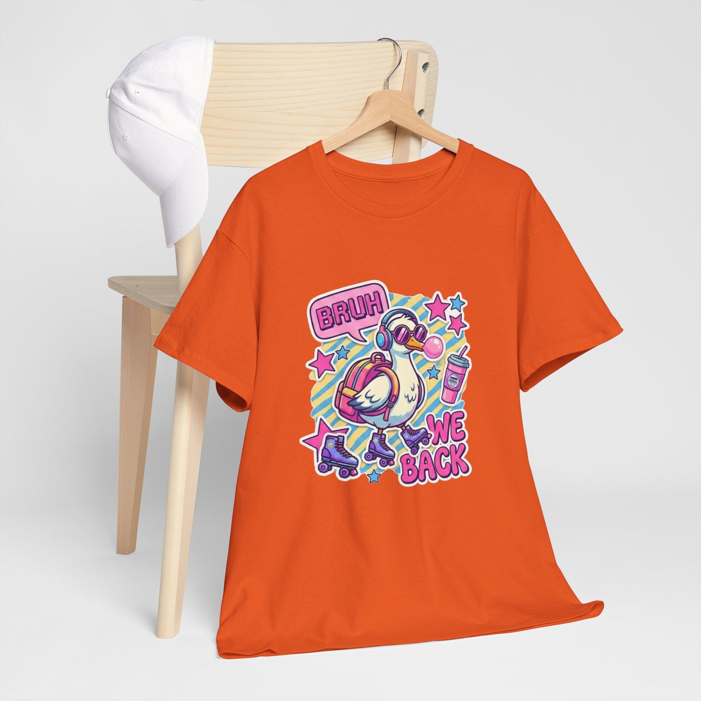 T-Shirt — Cute 'Bruh We Back' Cartoon Parrot Graphic Tee