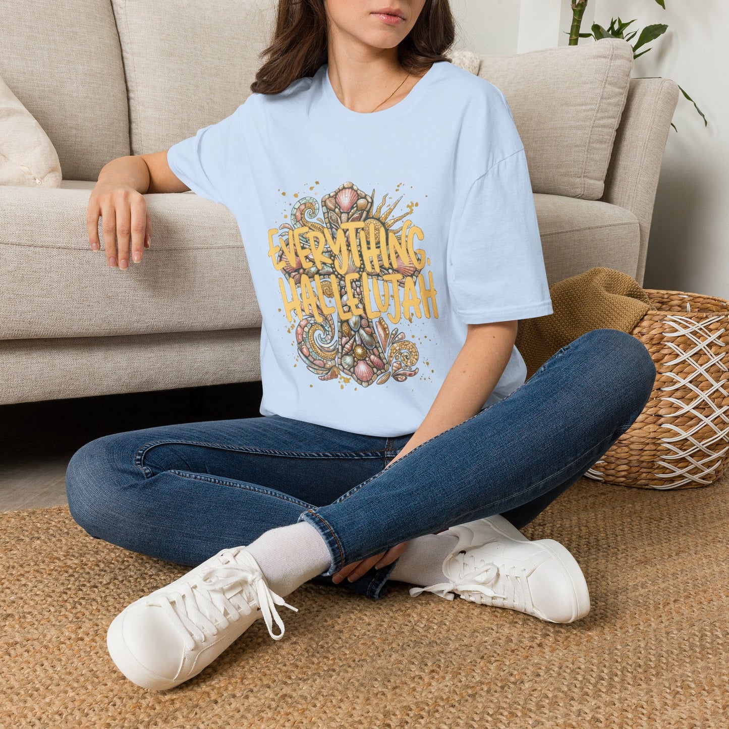 Everything Hallelujah T-Shirt — Floral Gospel Faith Tee