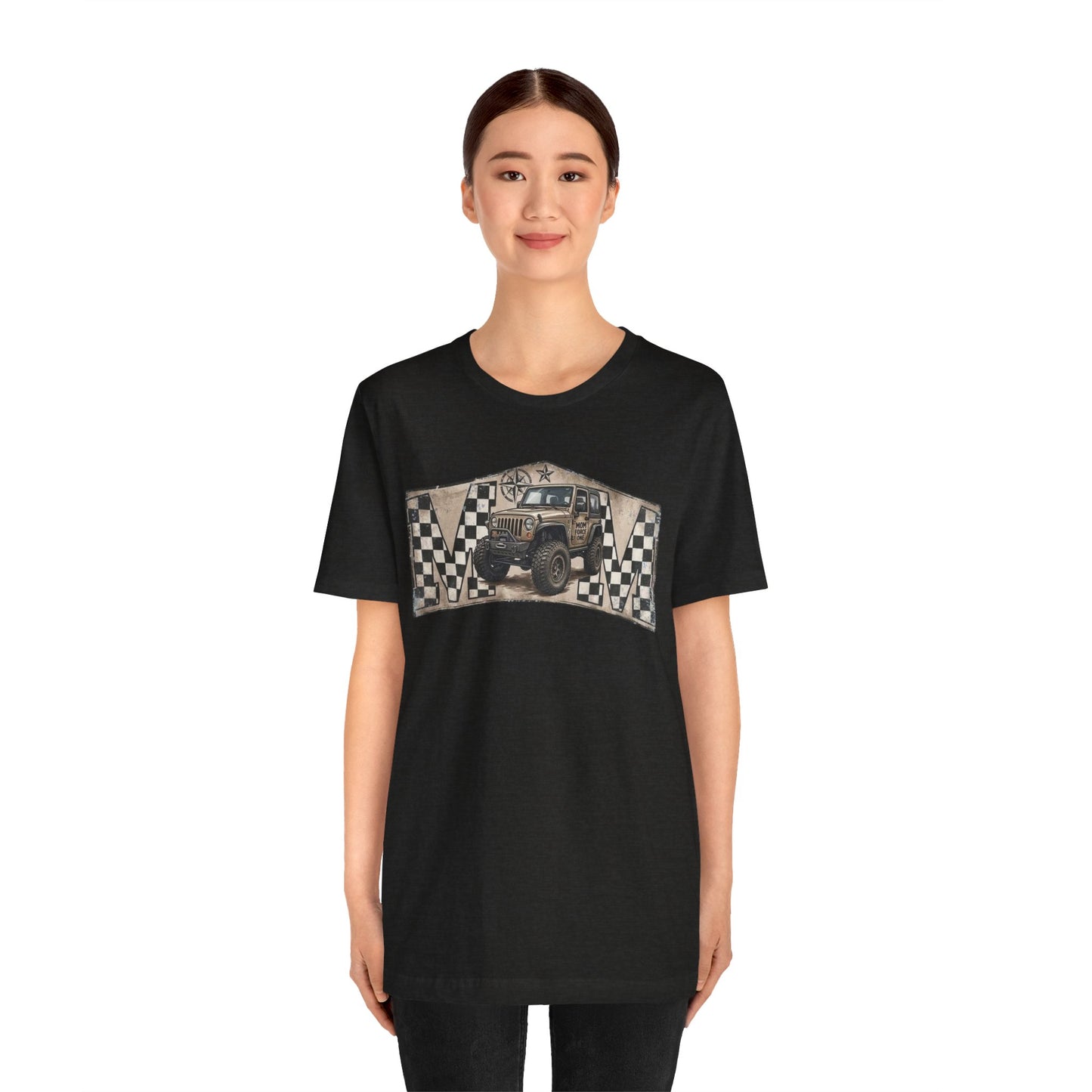 Off‑Road Vintage Jeep Tee — Racing Flag Adventure Shirt