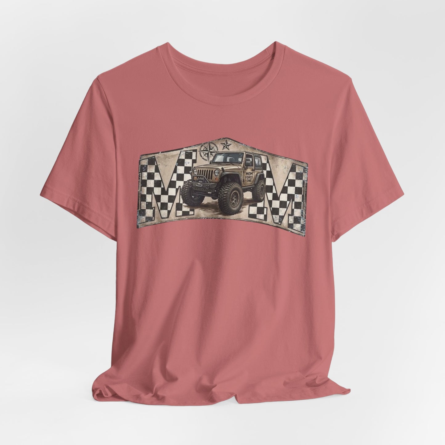 Off‑Road Vintage Jeep Tee — Racing Flag Adventure Shirt