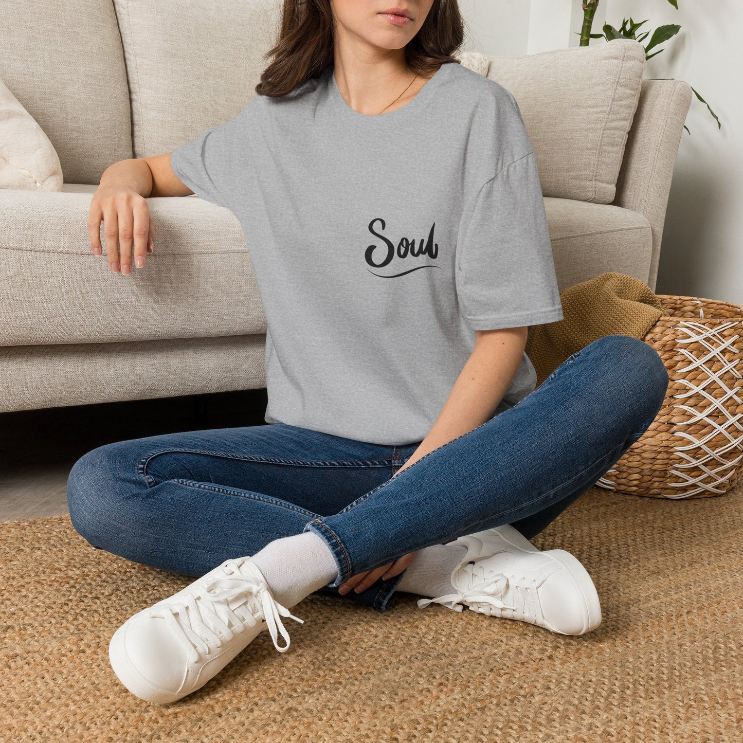Soul Script T-Shirt — Minimal Inspirational Pocket Tee