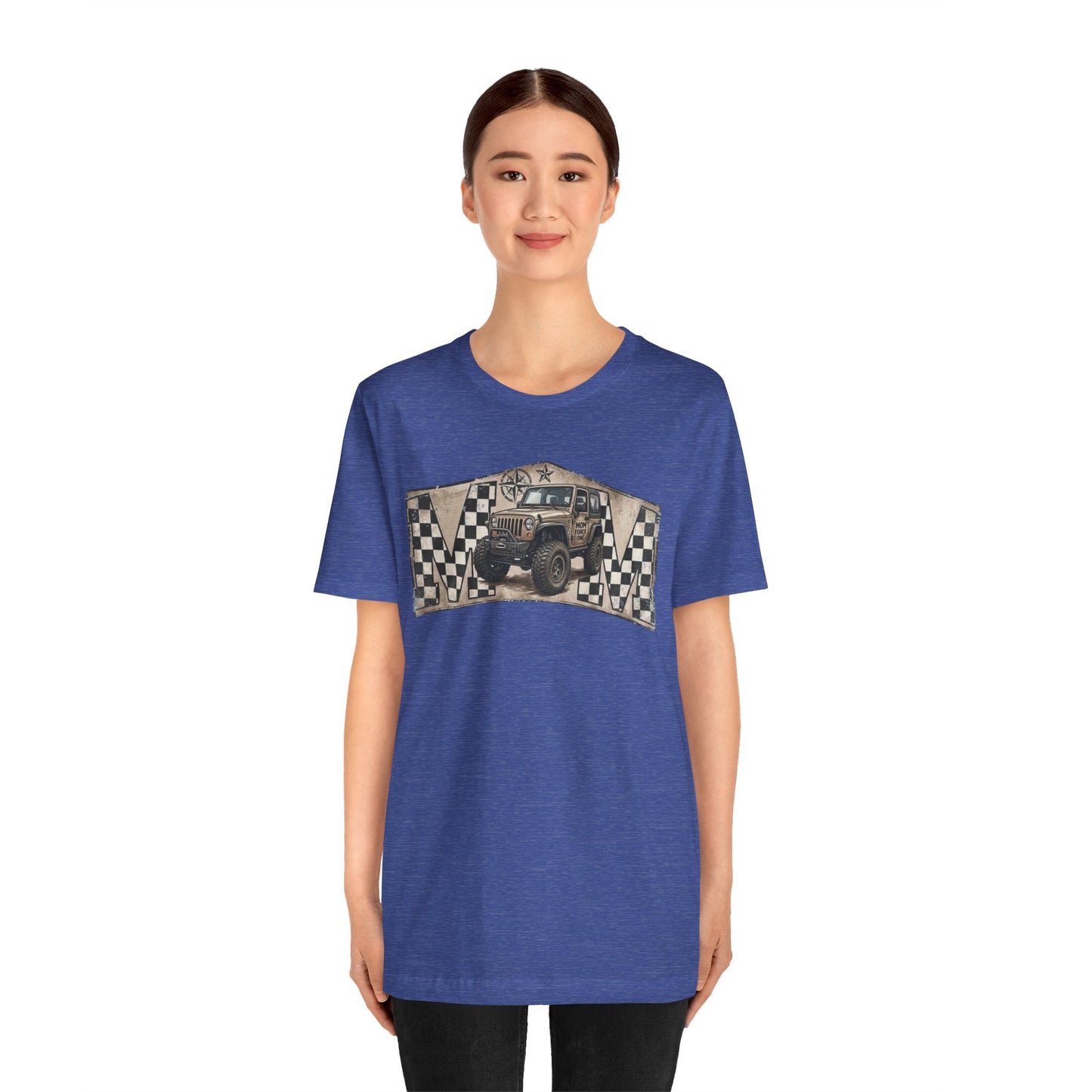 Off‑Road Vintage Jeep Tee — Racing Flag Adventure Shirt