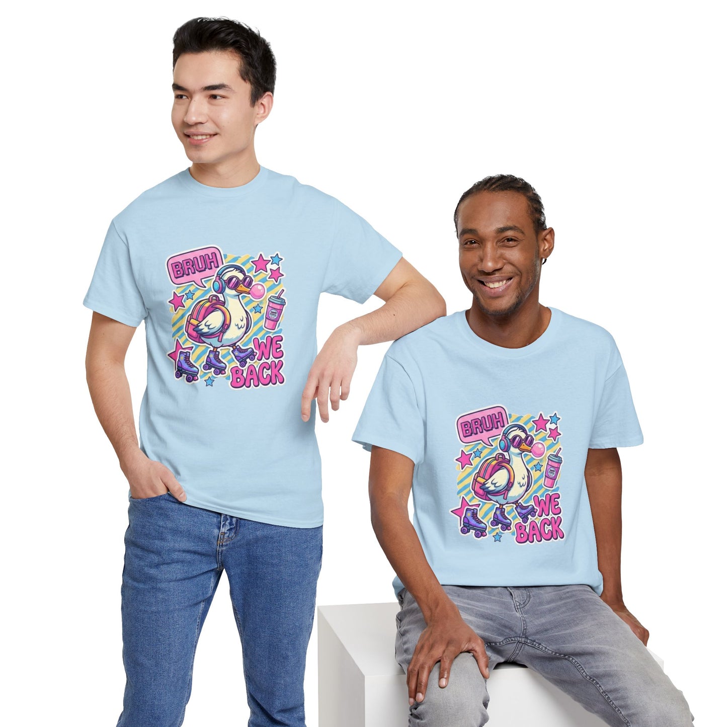 T-Shirt — Cute 'Bruh We Back' Cartoon Parrot Graphic Tee