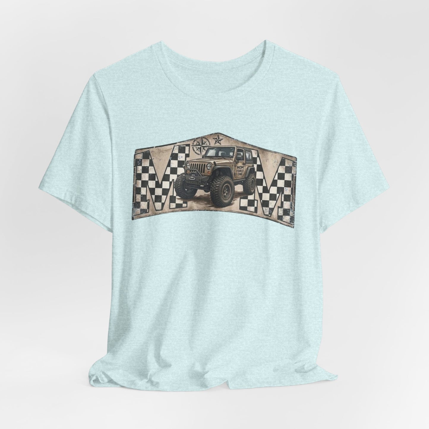 Off‑Road Vintage Jeep Tee — Racing Flag Adventure Shirt