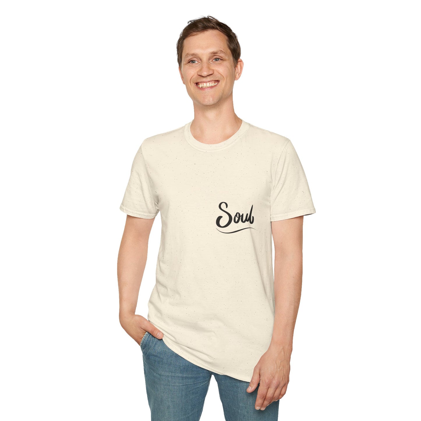 Soul Script T-Shirt — Minimal Inspirational Pocket Tee