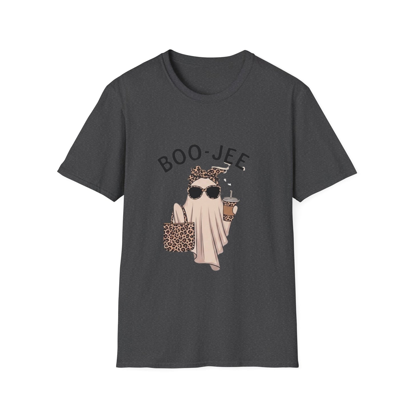 Boo-Jee Graphic T-Shirt — Cute Ghost with Leopard Headband & Sunglasses