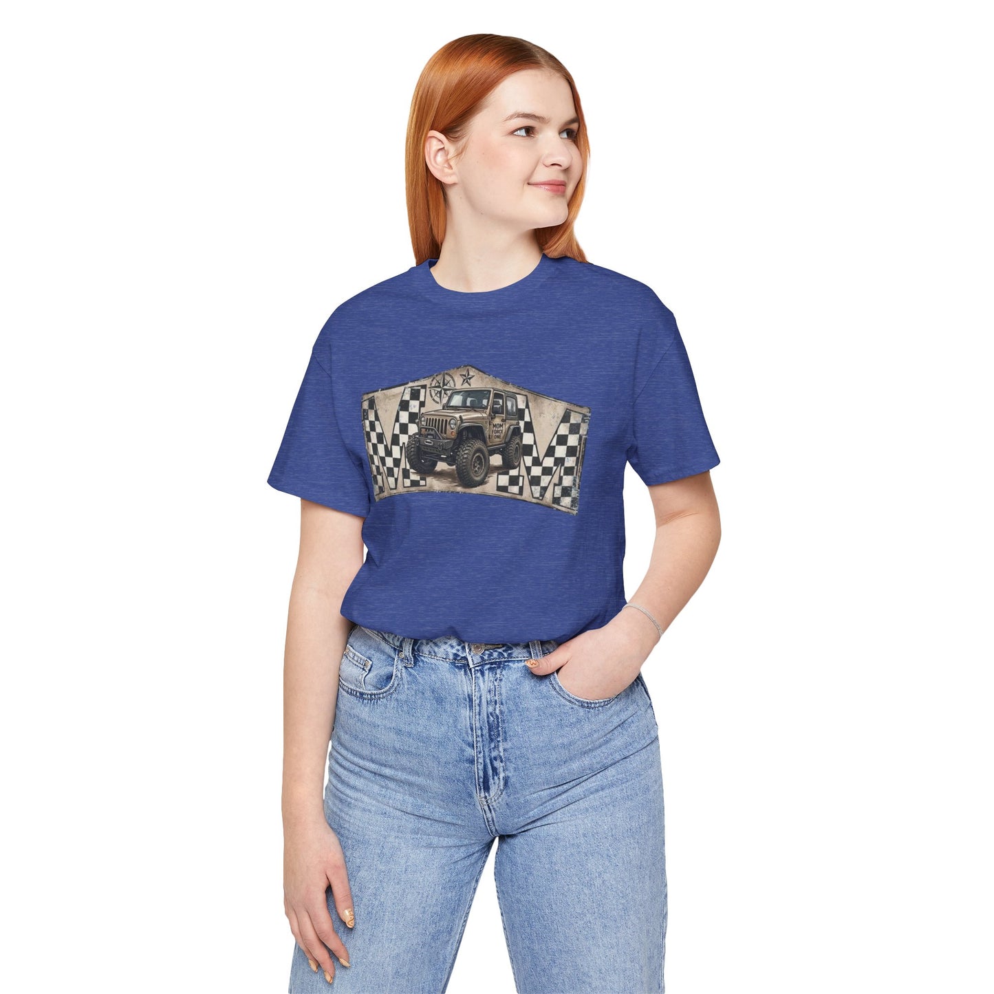 Off‑Road Vintage Jeep Tee — Racing Flag Adventure Shirt