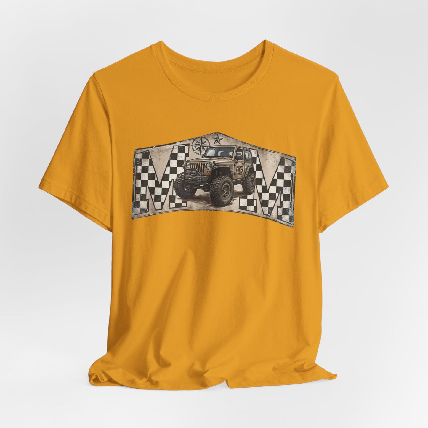 Off‑Road Vintage Jeep Tee — Racing Flag Adventure Shirt