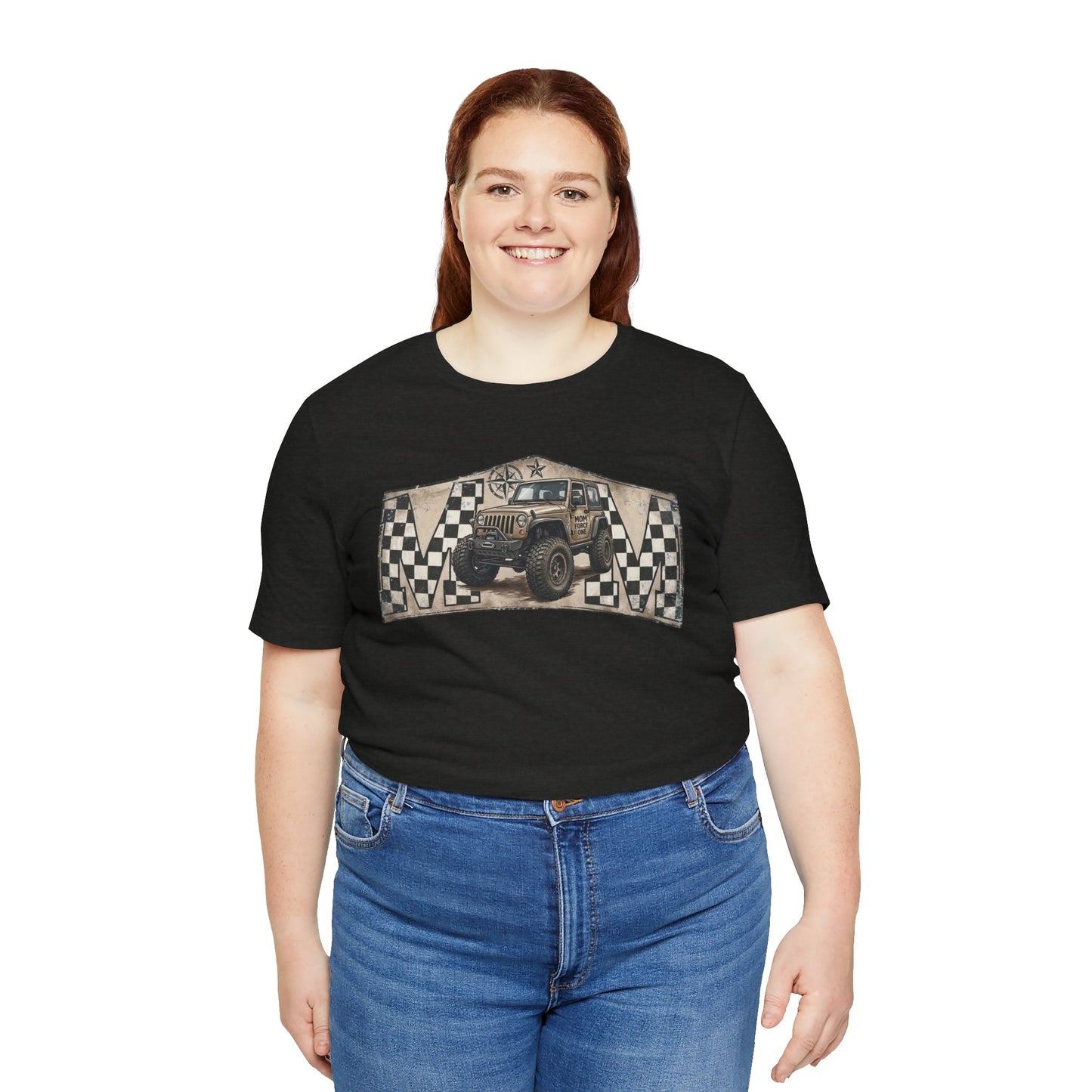 Off‑Road Vintage Jeep Tee — Racing Flag Adventure Shirt