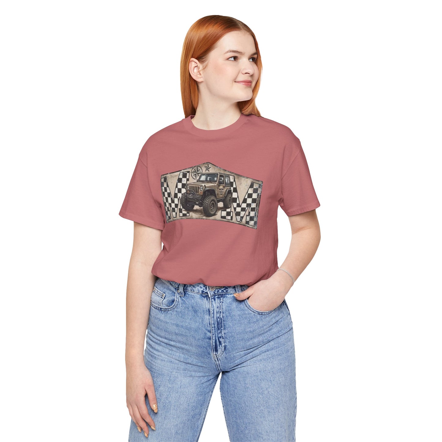 Off‑Road Vintage Jeep Tee — Racing Flag Adventure Shirt