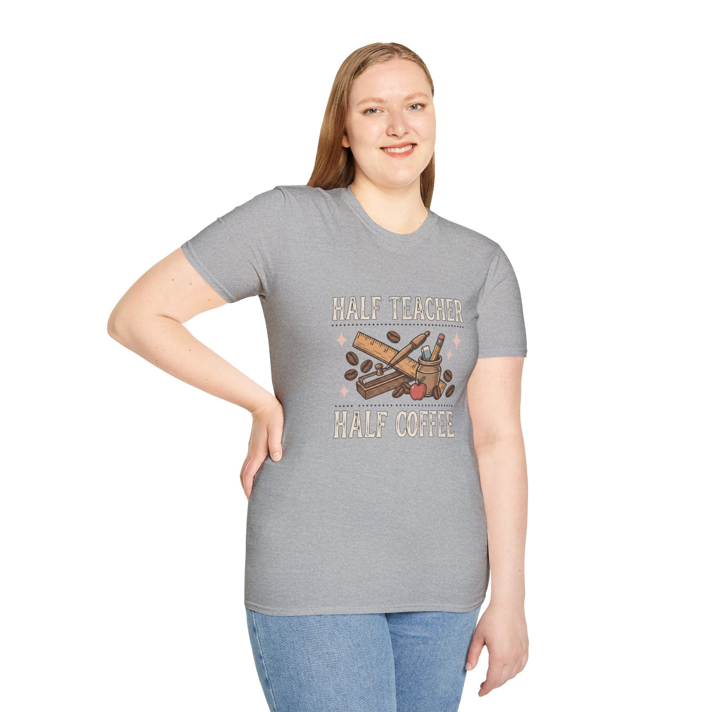 Half Teacher Half Coffee T-Shirt — Funny Teacher Coffee Shirt