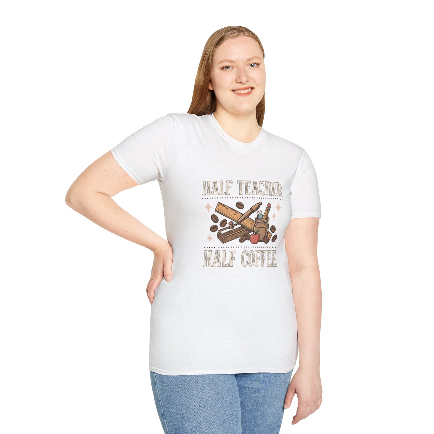 Half Teacher Half Coffee T-Shirt — Funny Teacher Coffee Shirt