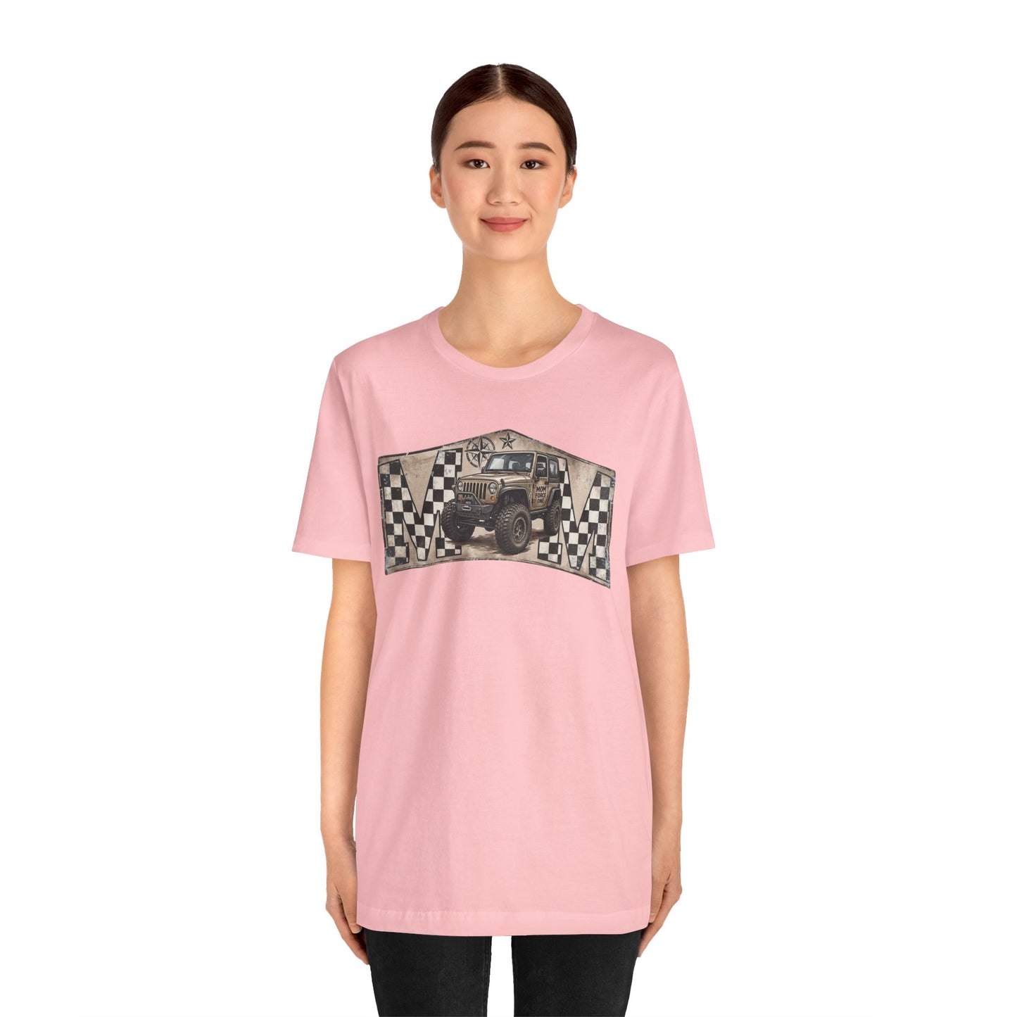 Off‑Road Vintage Jeep Tee — Racing Flag Adventure Shirt