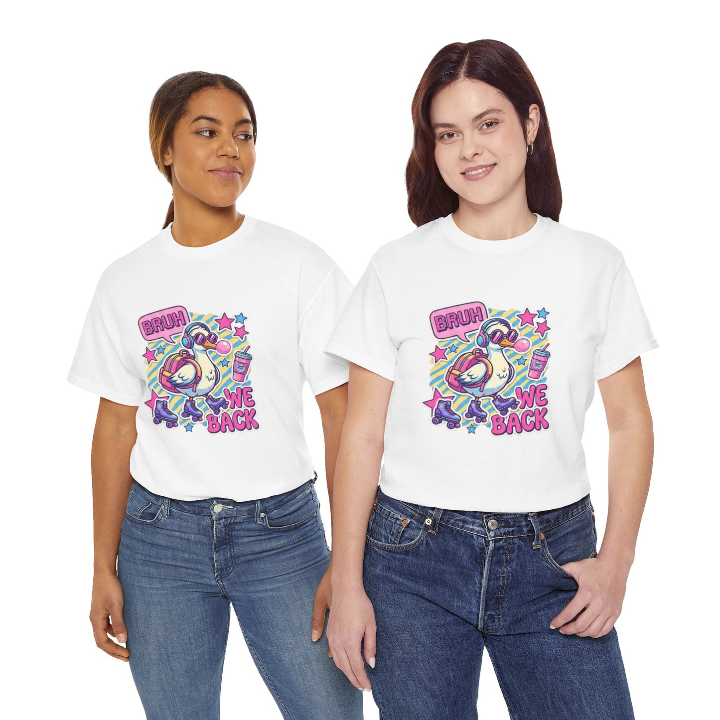 T-Shirt — Cute 'Bruh We Back' Cartoon Parrot Graphic Tee