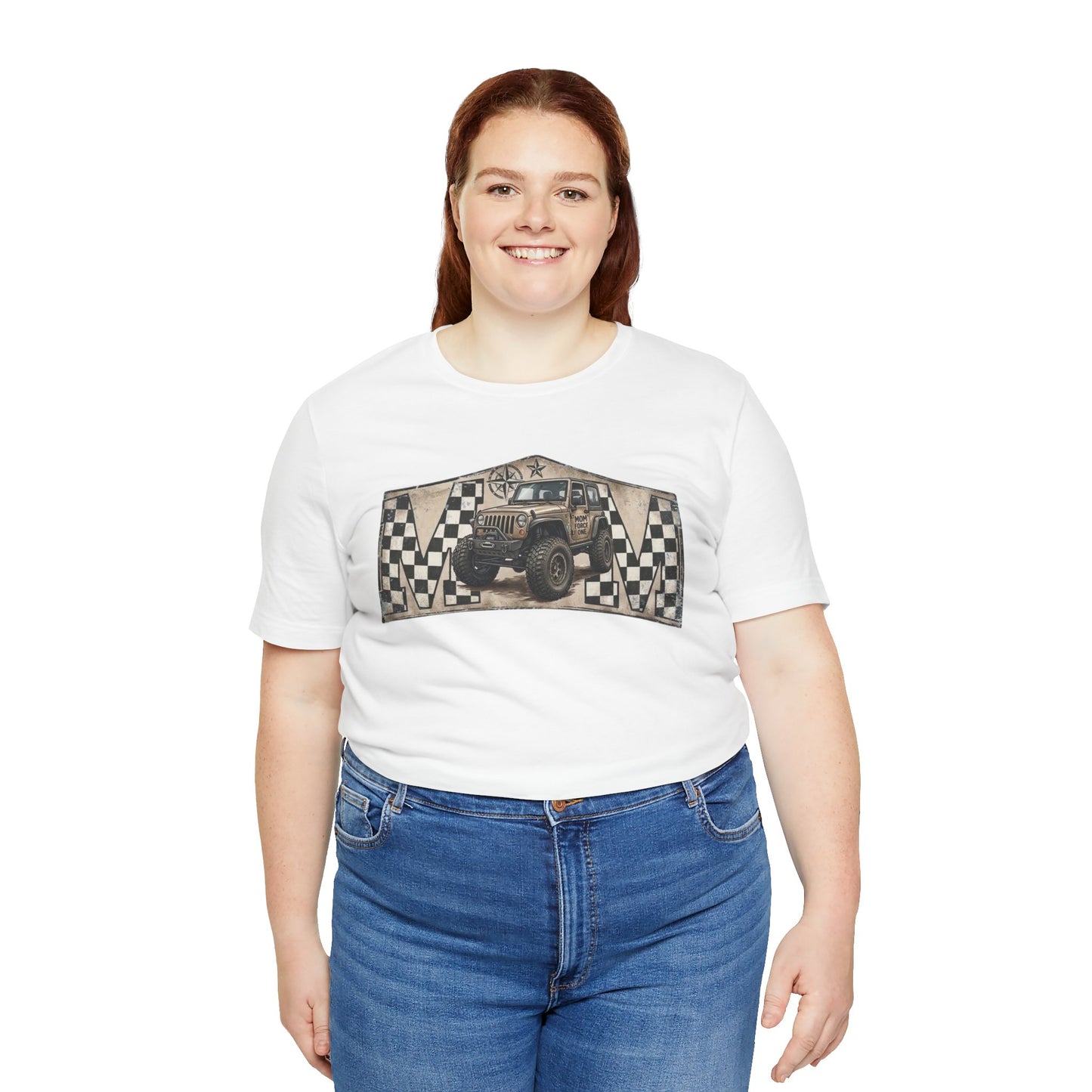 Off‑Road Vintage Jeep Tee — Racing Flag Adventure Shirt