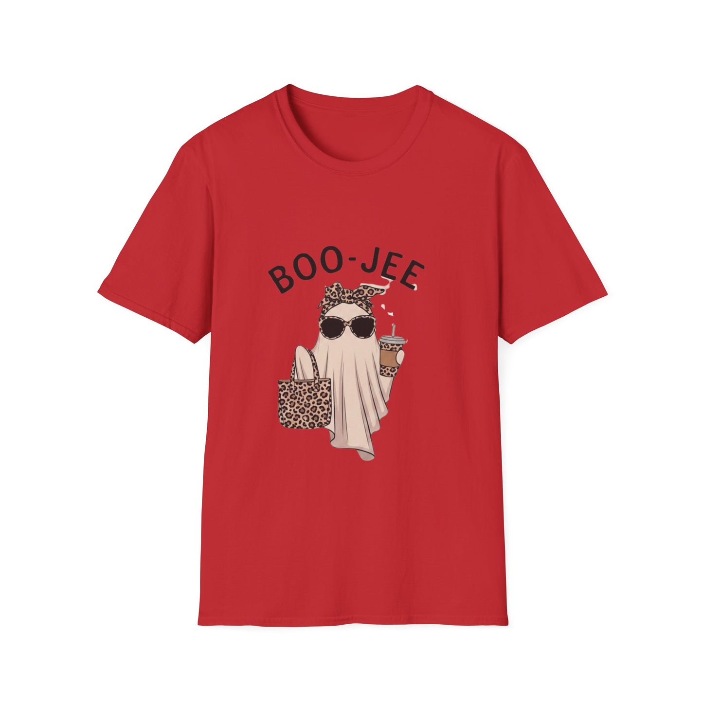 Boo-Jee Graphic T-Shirt — Cute Ghost with Leopard Headband & Sunglasses