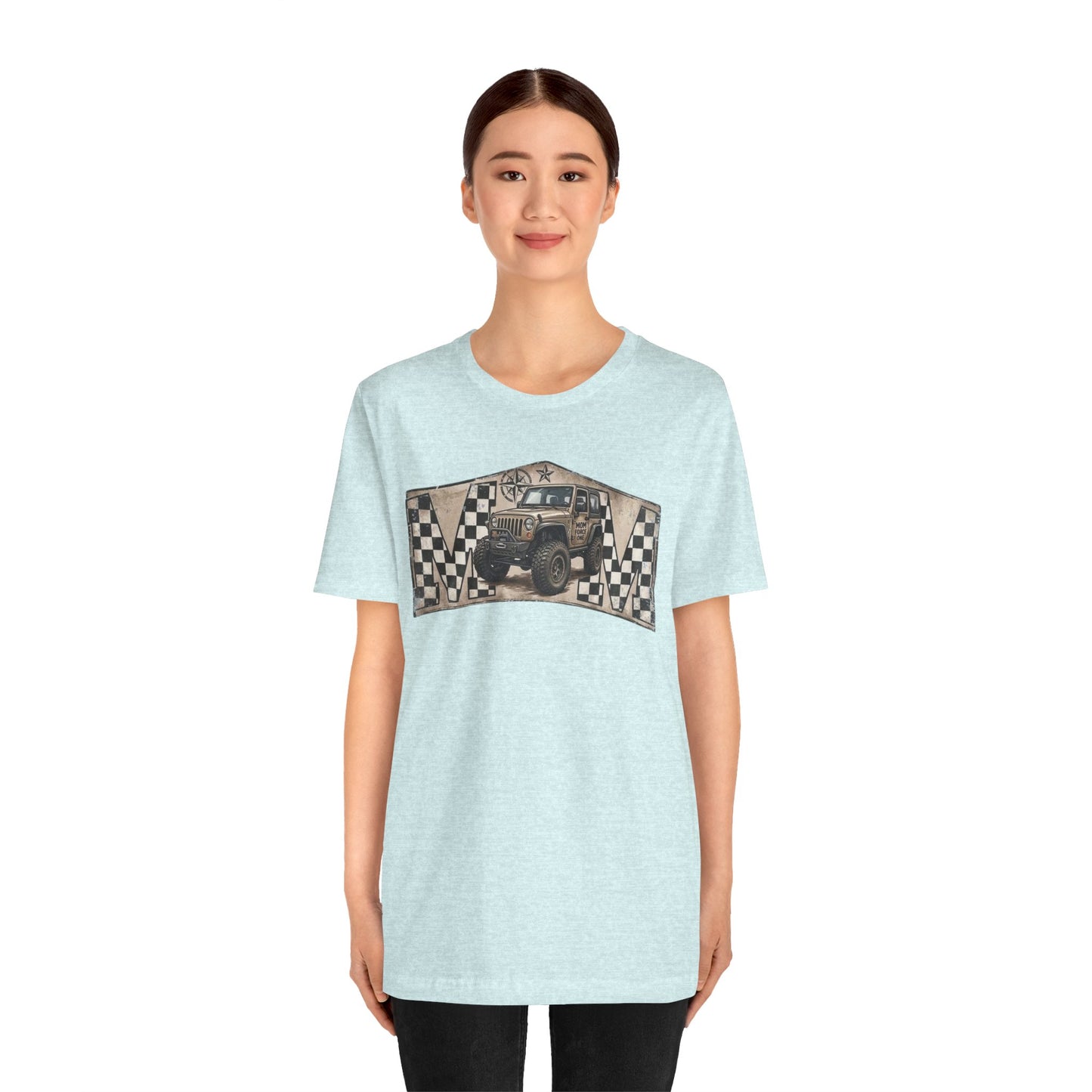 Off‑Road Vintage Jeep Tee — Racing Flag Adventure Shirt