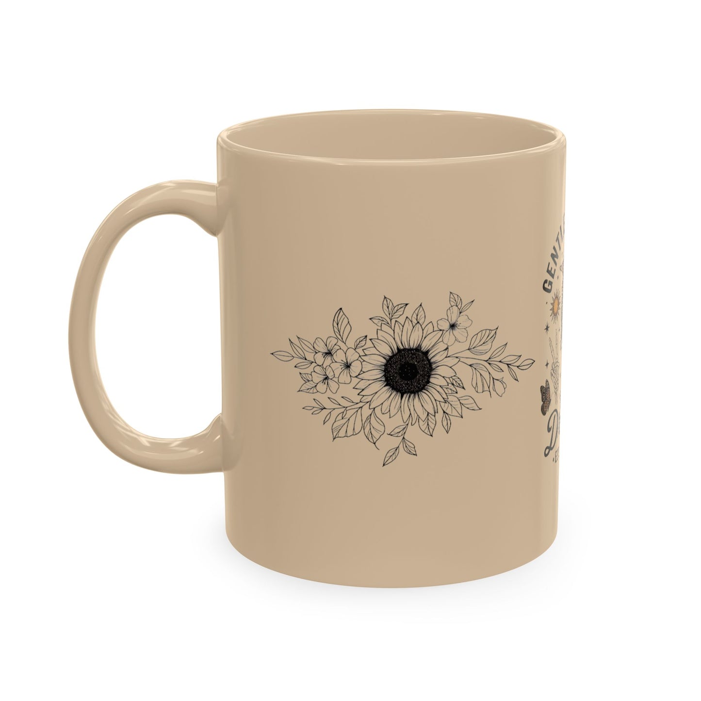 Gentle Parenting 'Drop Out' Ceramic Mug — Funny Skull Floral Coffee Cup