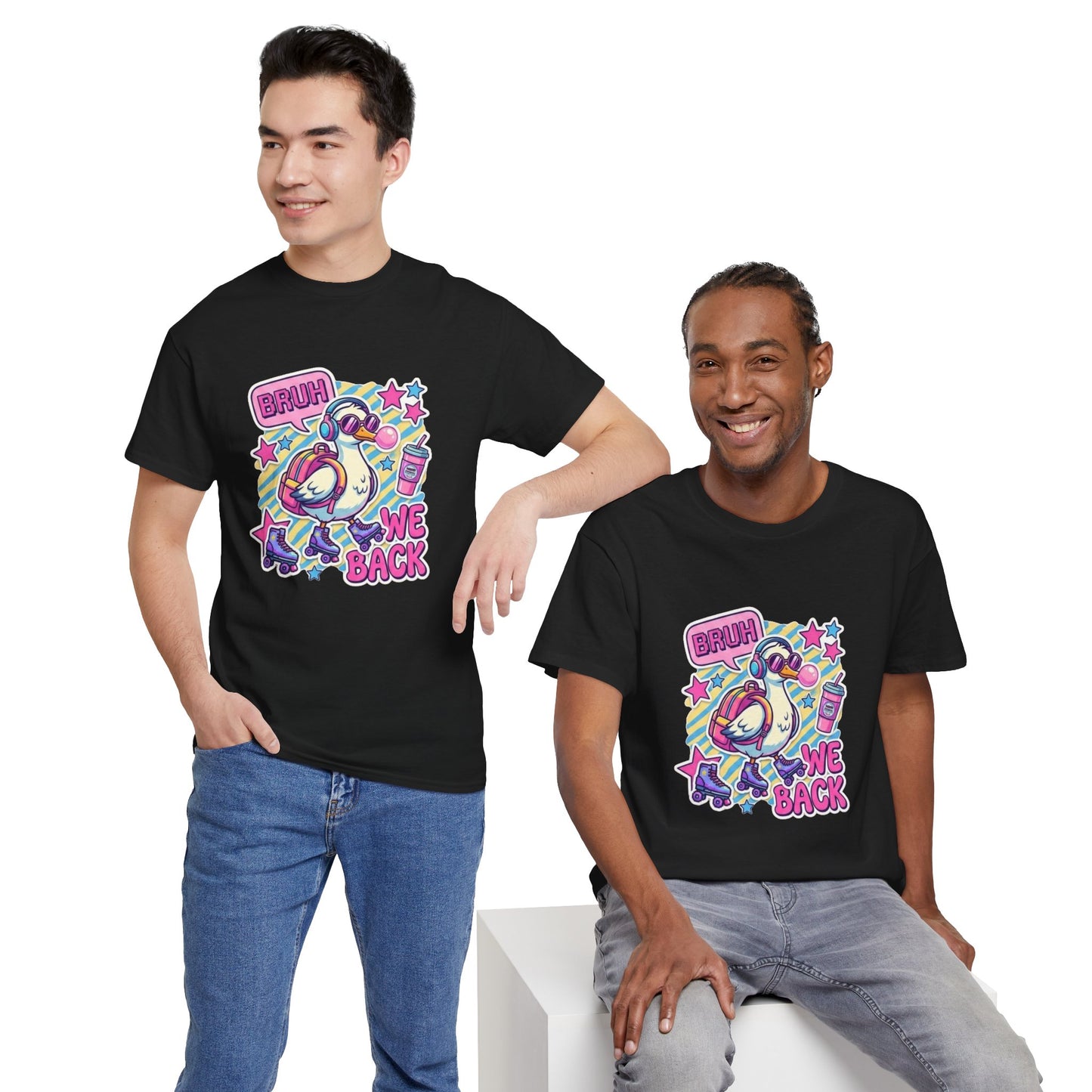 T-Shirt — Cute 'Bruh We Back' Cartoon Parrot Graphic Tee