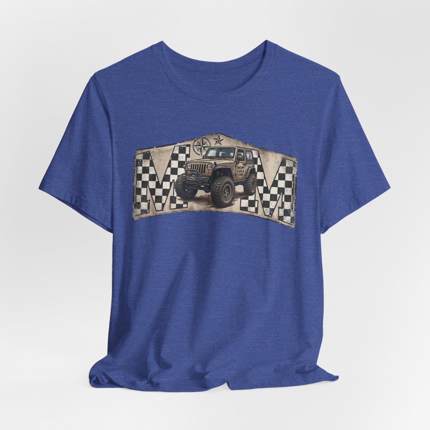 Off‑Road Vintage Jeep Tee — Racing Flag Adventure Shirt