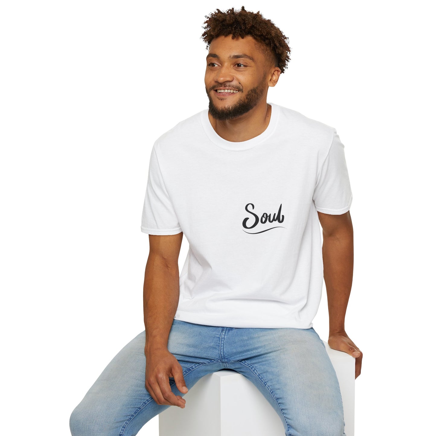 Soul Script T-Shirt — Minimal Inspirational Pocket Tee