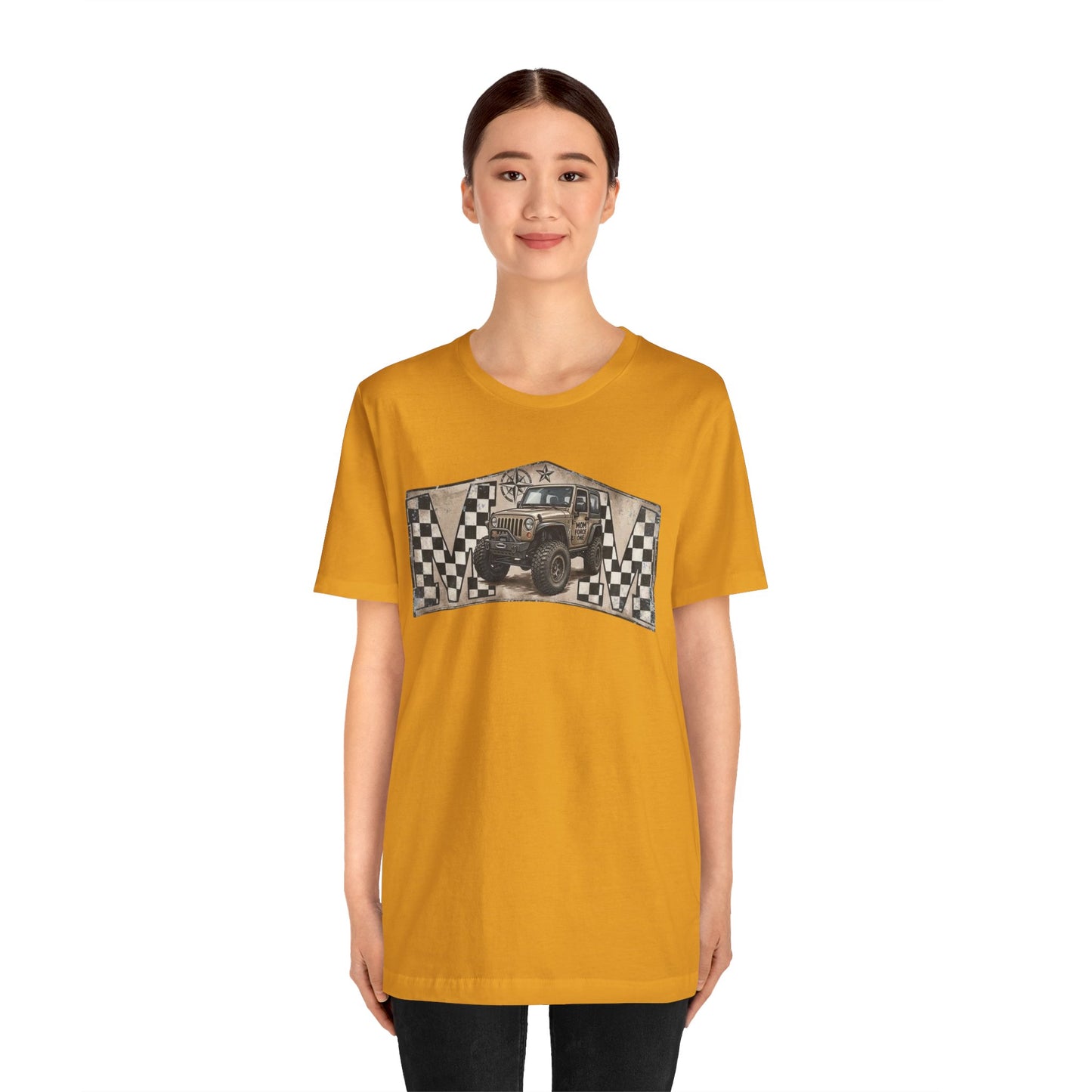Off‑Road Vintage Jeep Tee — Racing Flag Adventure Shirt