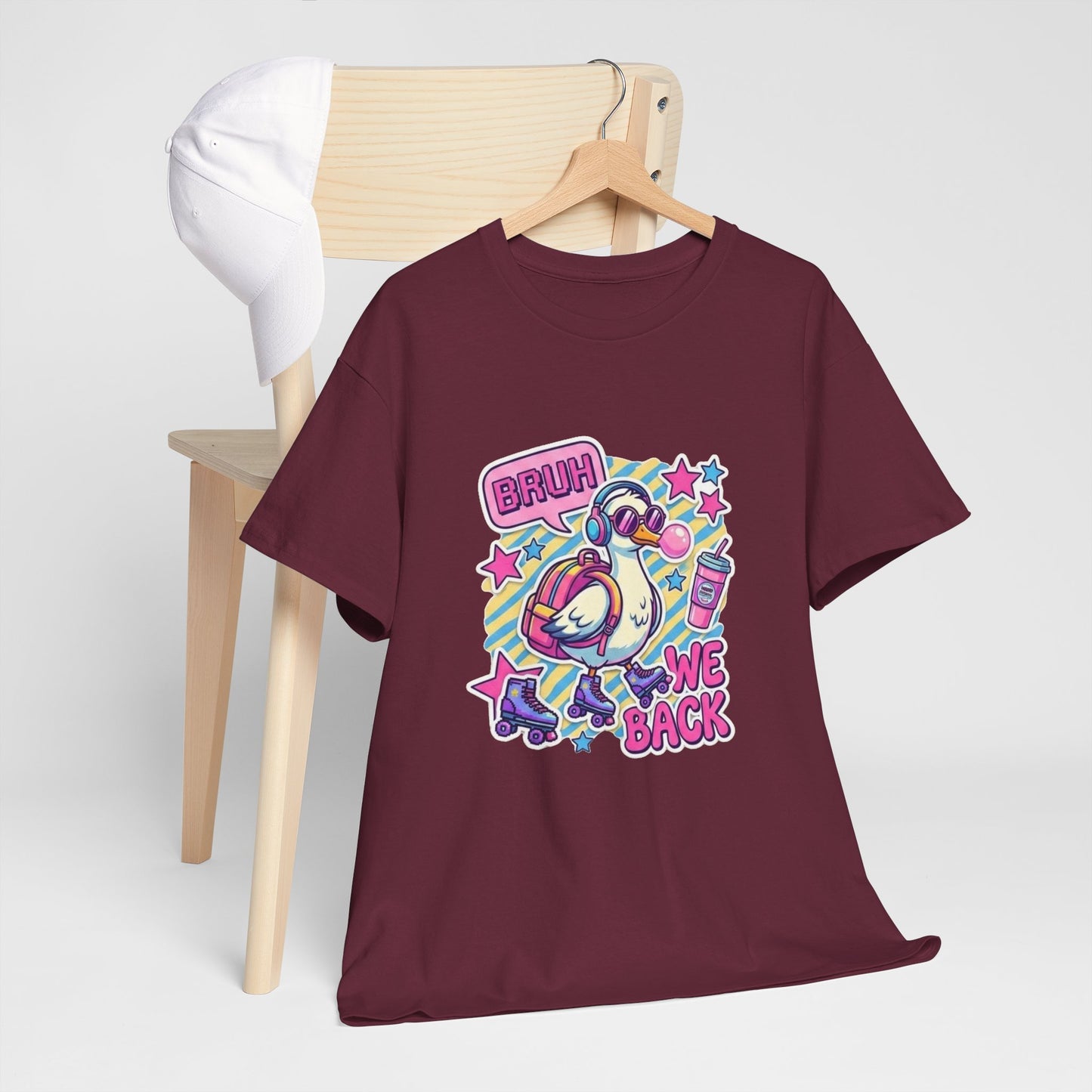 T-Shirt — Cute 'Bruh We Back' Cartoon Parrot Graphic Tee