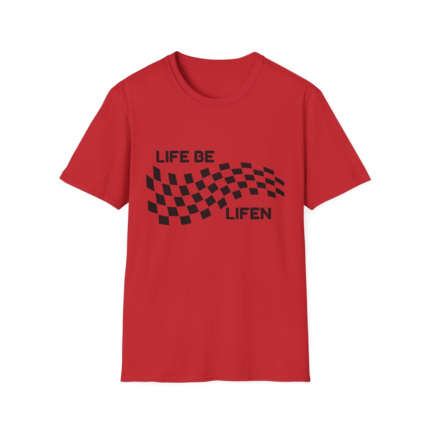 Life Be Lifen Checkered T‑Shirt — Retro Racing Graphic Tee