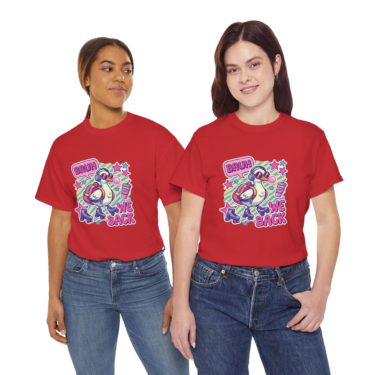 T-Shirt — Cute 'Bruh We Back' Cartoon Parrot Graphic Tee