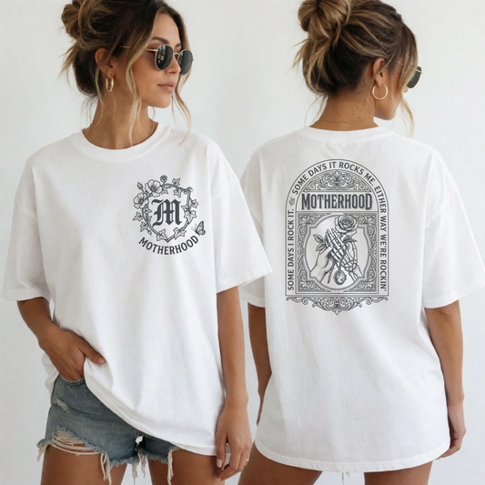 Motherhood Floral Crest T-Shirt