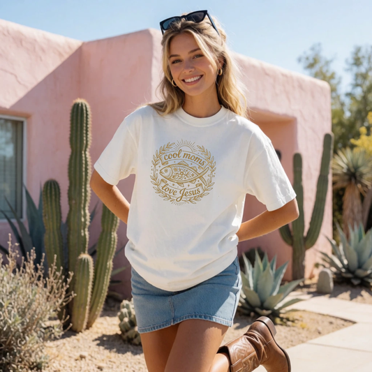Cool Moms Love Jesus T-Shirt — Christian Mom Graphic Tee