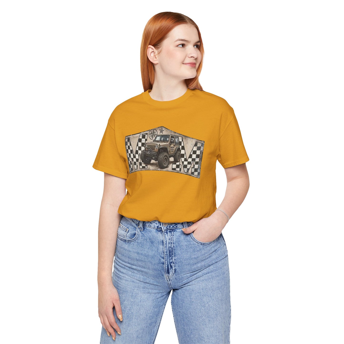 Off‑Road Vintage Jeep Tee — Racing Flag Adventure Shirt