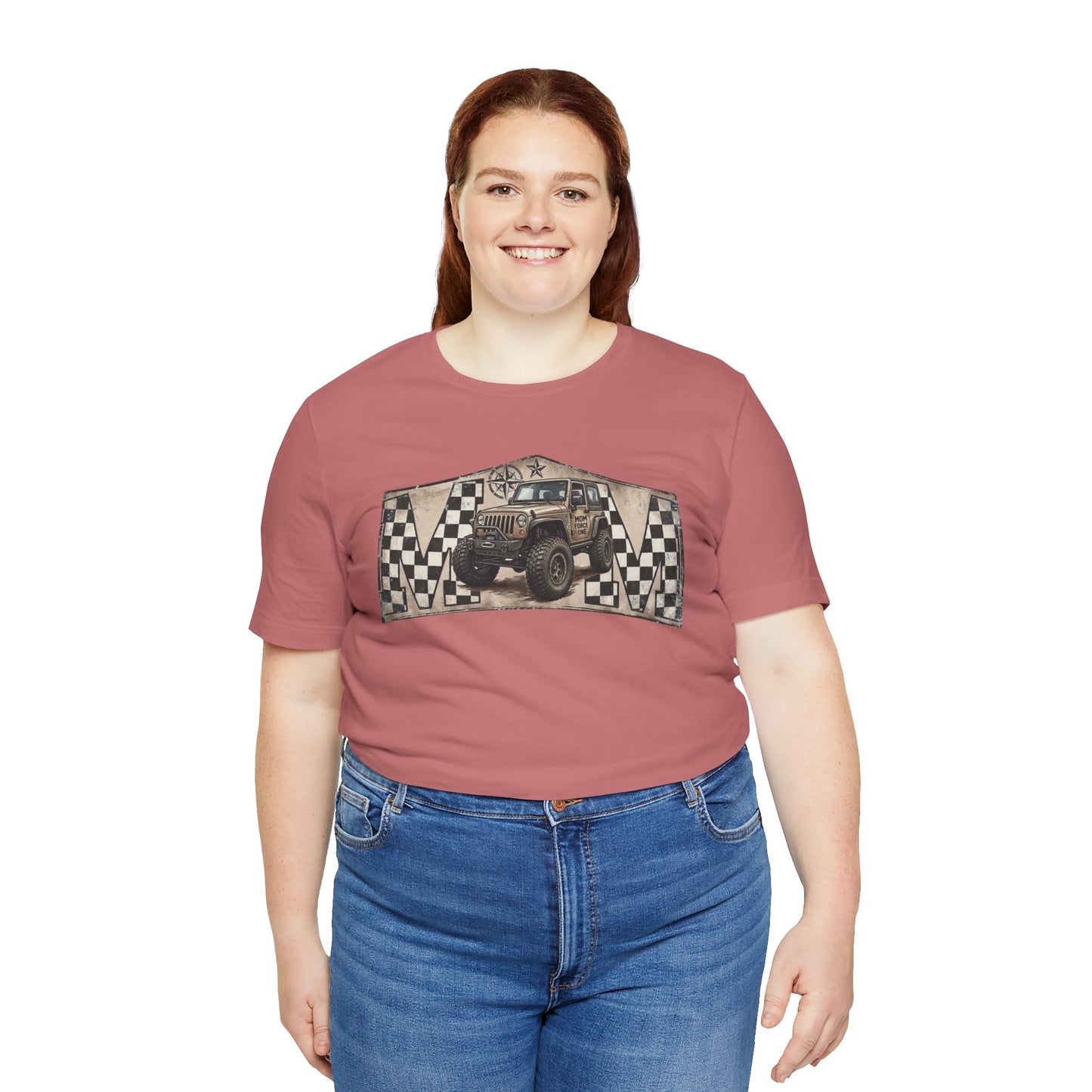 Off‑Road Vintage Jeep Tee — Racing Flag Adventure Shirt