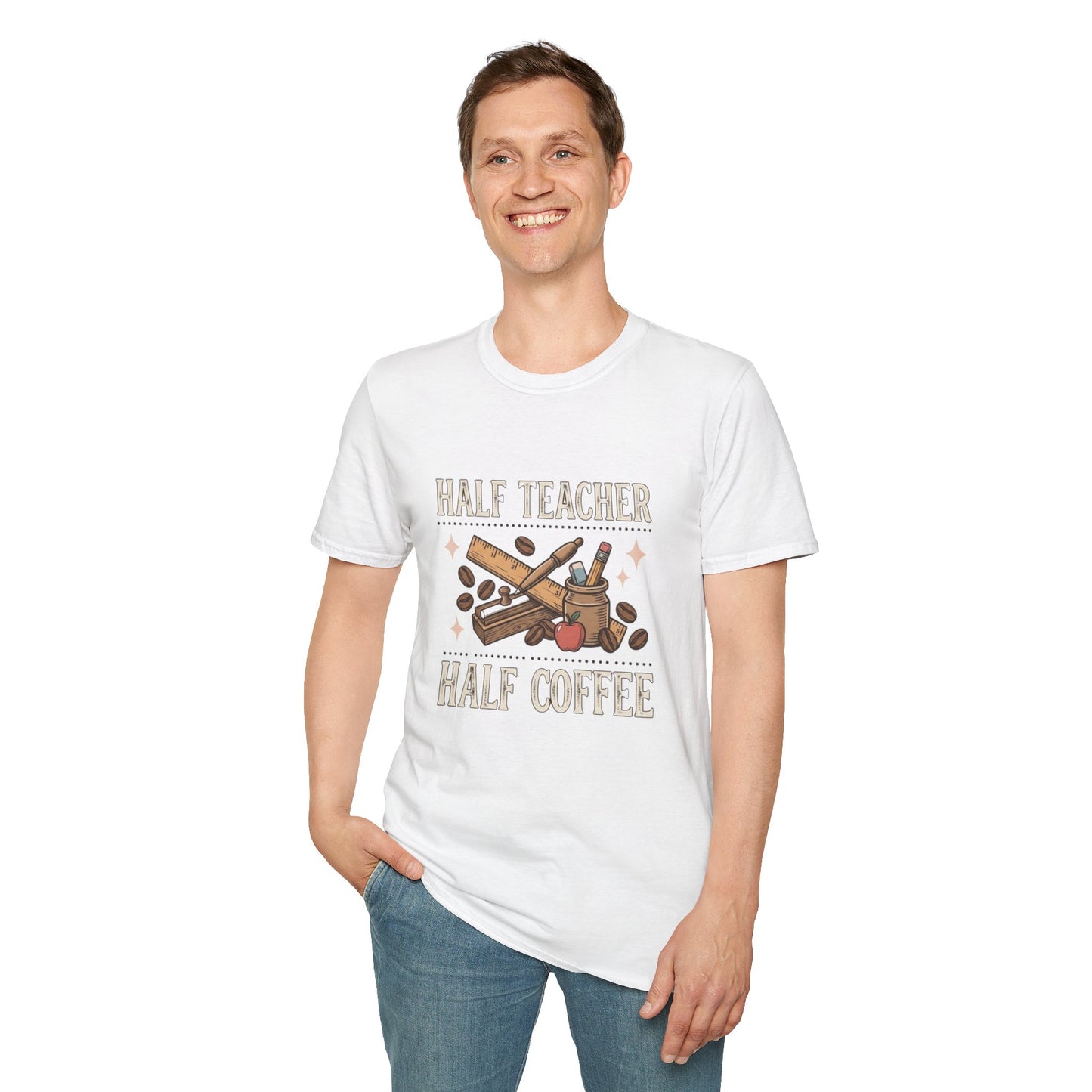 Half Teacher Half Coffee T-Shirt — Funny Teacher Coffee Shirt