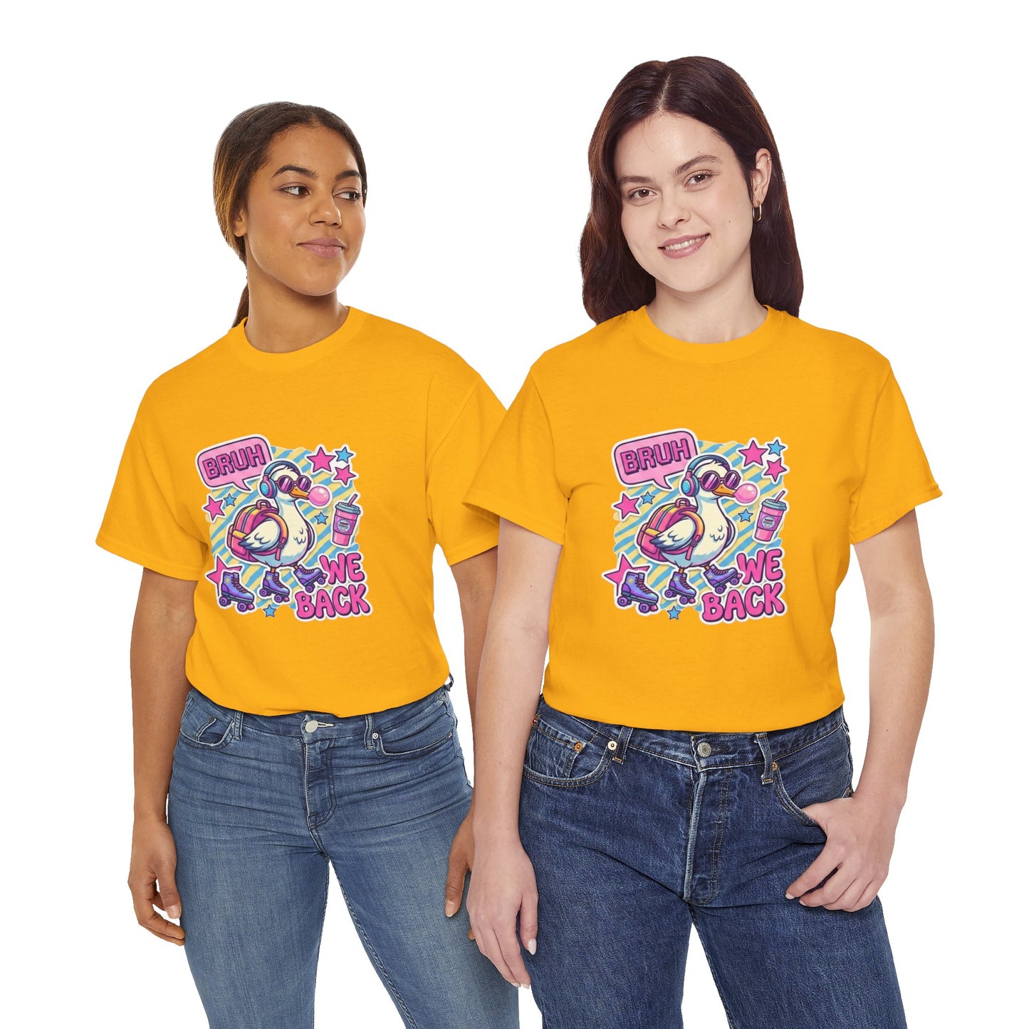 T-Shirt — Cute 'Bruh We Back' Cartoon Parrot Graphic Tee
