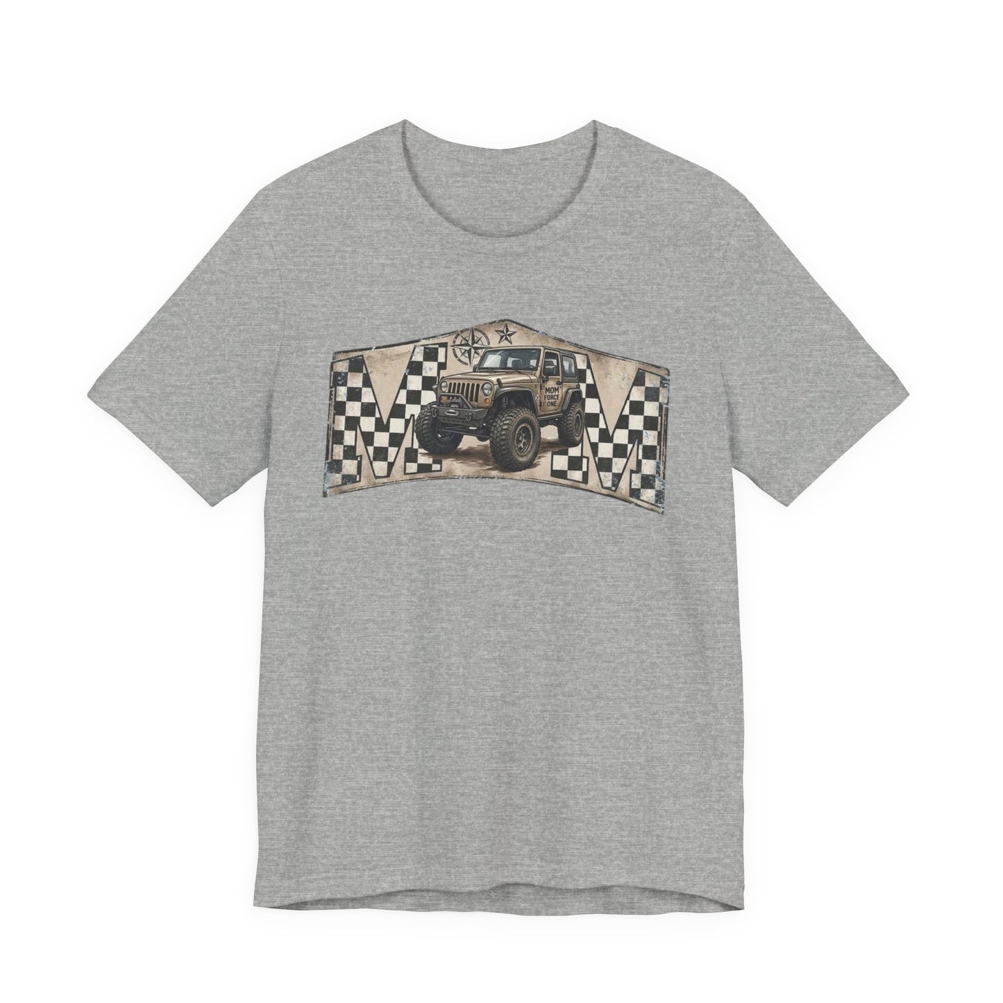 Off‑Road Vintage Jeep Tee — Racing Flag Adventure Shirt